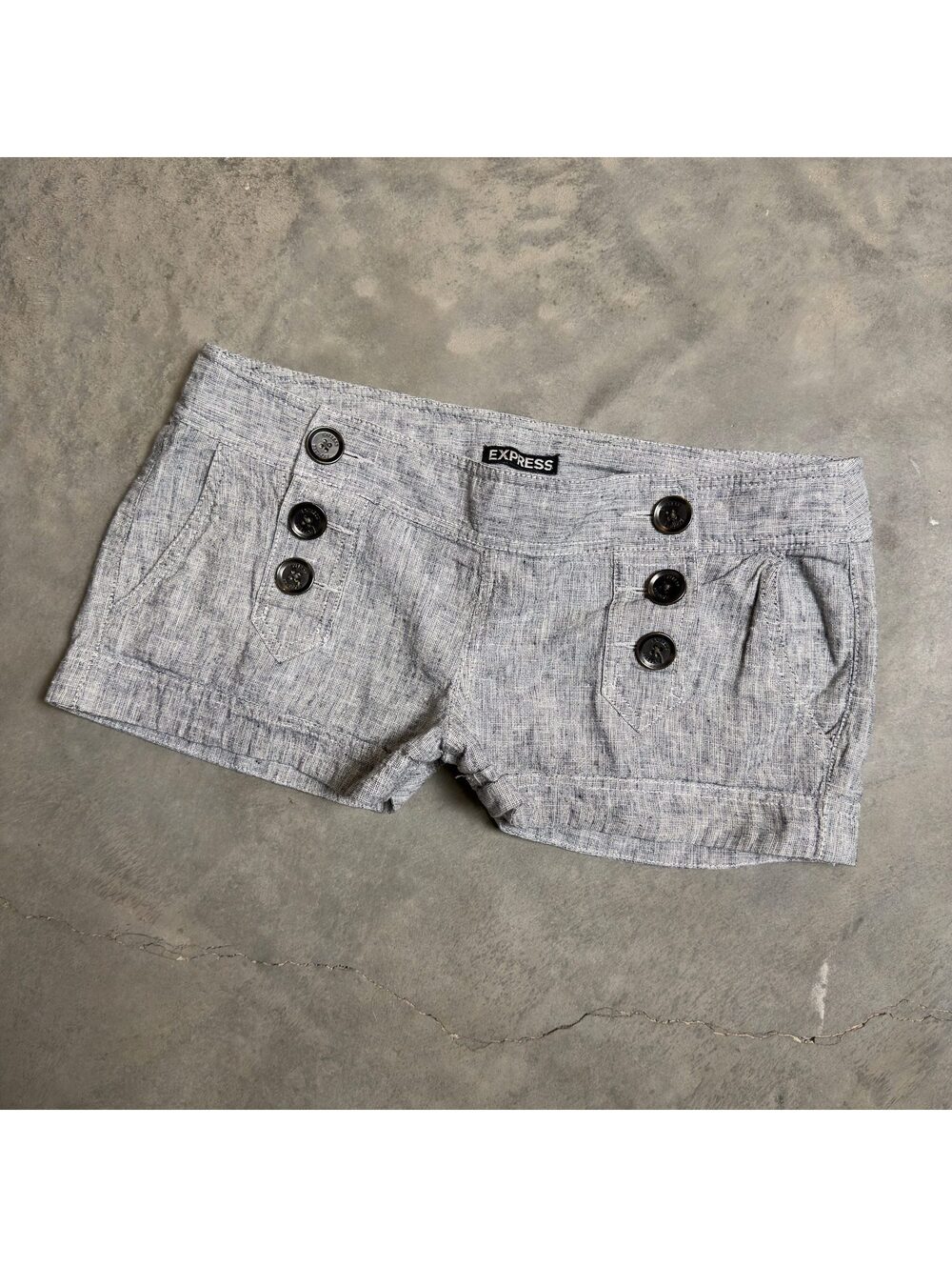 Express Textured Shorts Womens Gray White